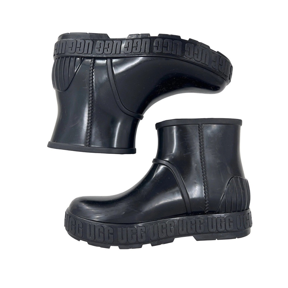 UGG Kids Black Drizlita Waterproof Rain Boots, Size 4